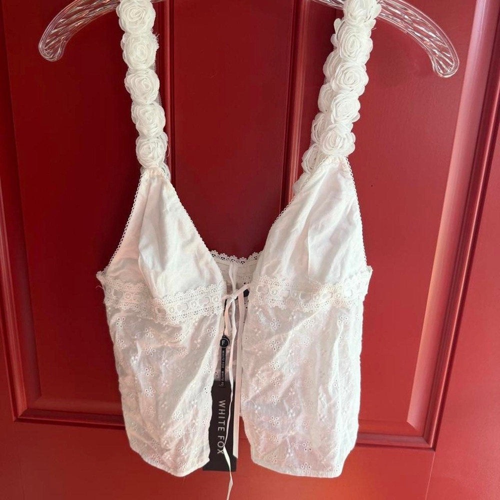 White Fox Coquette white tank size S